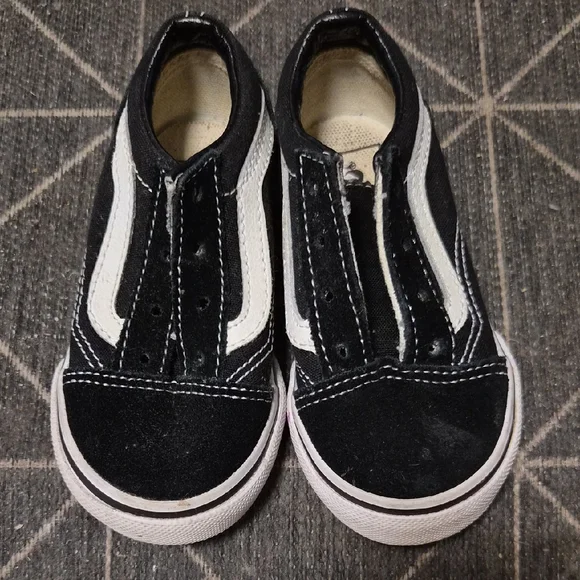 Vans Kids Black and White Slip-On Sneakers - Picture 1 of 6